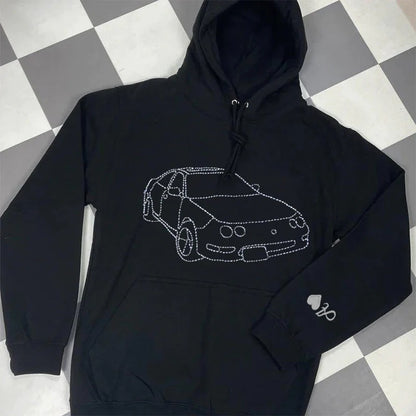 Personalisierter Autobezugener Sweatshirt – Bestickung nach Wahl, perfektes Geschenk für Fahrer