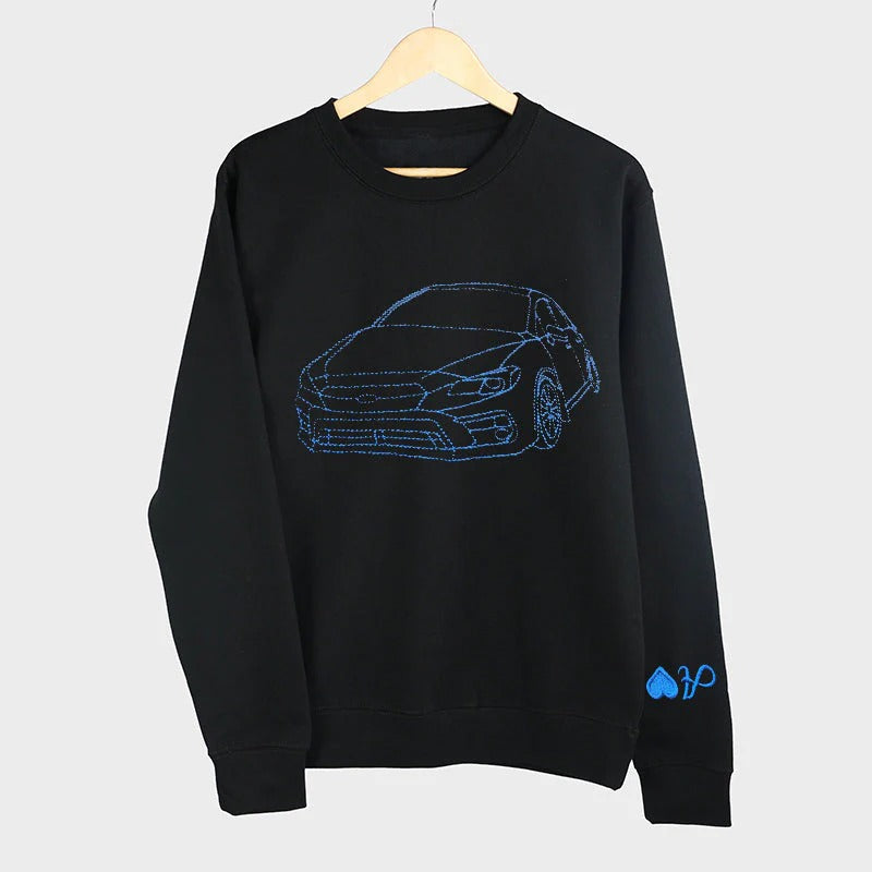 Personalisierter Autobezugener Sweatshirt – Bestickung nach Wahl, perfektes Geschenk für Fahrer