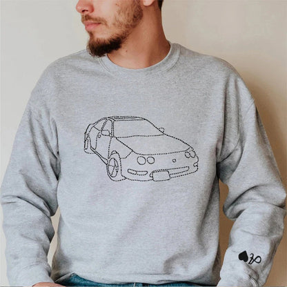 Personalisierter Autobezugener Sweatshirt – Bestickung nach Wahl, perfektes Geschenk für Fahrer