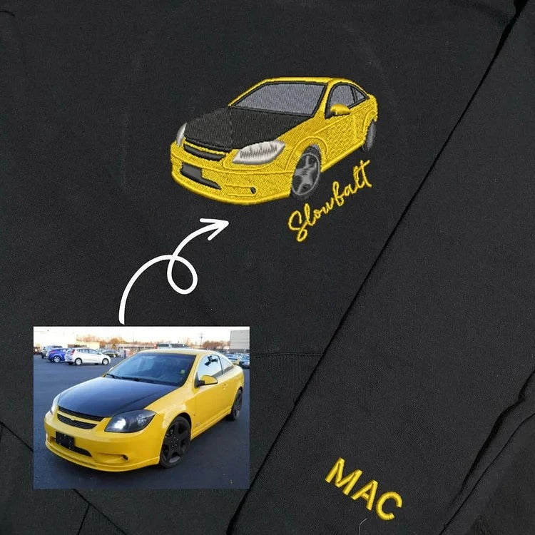 Besticktes Sweatshirt für Autofans – Individuelles Geschenk mit Ihrem Wunschmotiv