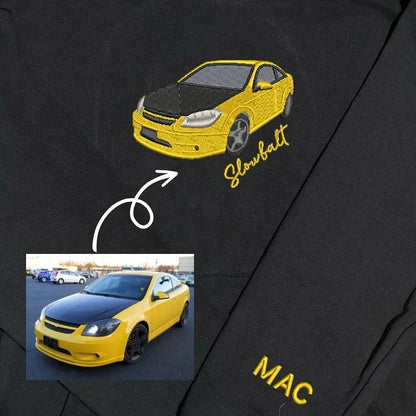 Besticktes Sweatshirt für Autofans – Individuelles Geschenk mit Ihrem Wunschmotiv