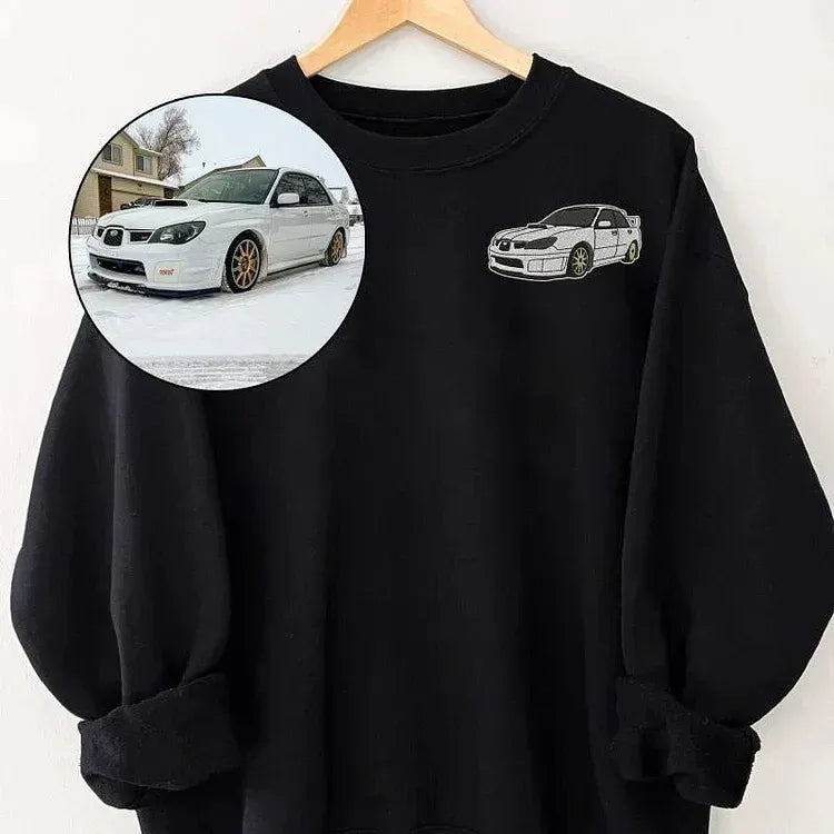 Besticktes Sweatshirt für Autofans – Individuelles Geschenk mit Ihrem Wunschmotiv
