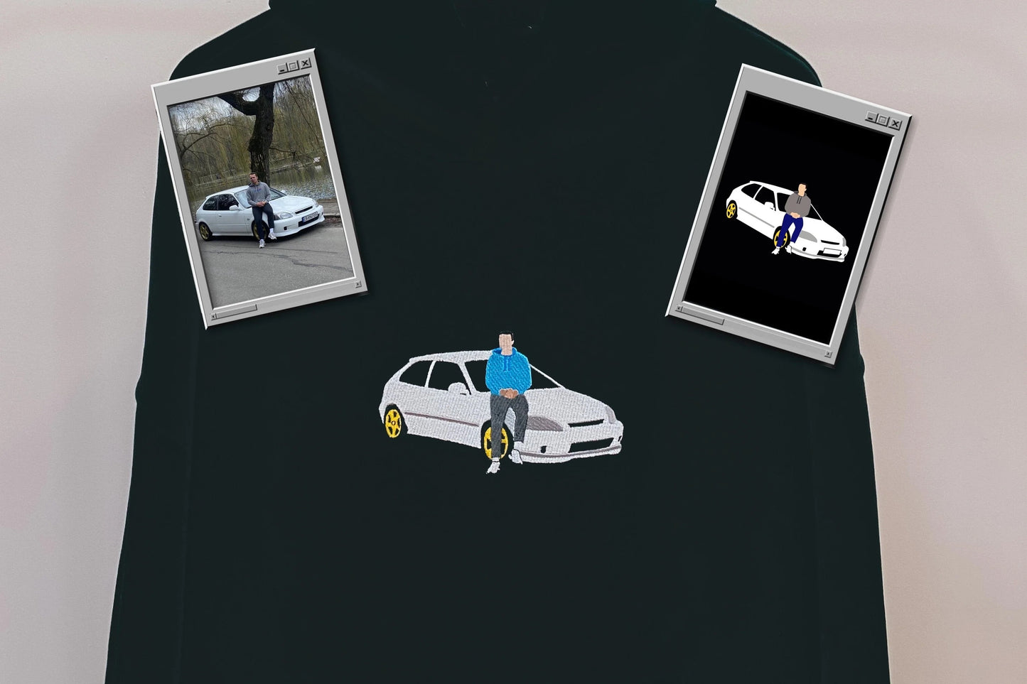 Das ideale Geschenk für Autofans: Ein besticktes Sweatshirt nach Wahl