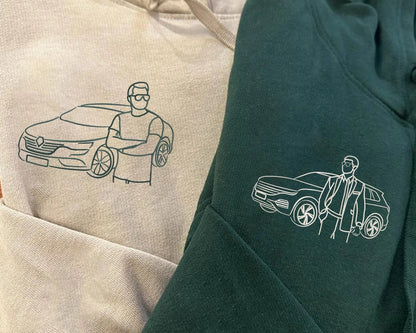Geschenk für Autofans – Sweatshirt mit individueller Stickerei, dein Wunschdesign