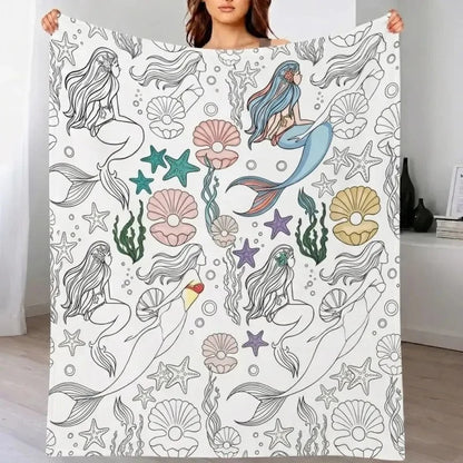 Personalisierbare DIY-Ausmaldecke mit Wunschnamen – waschbare Decke zum Bemalen, kreatives Geschenk für Kinder und Erwachsene