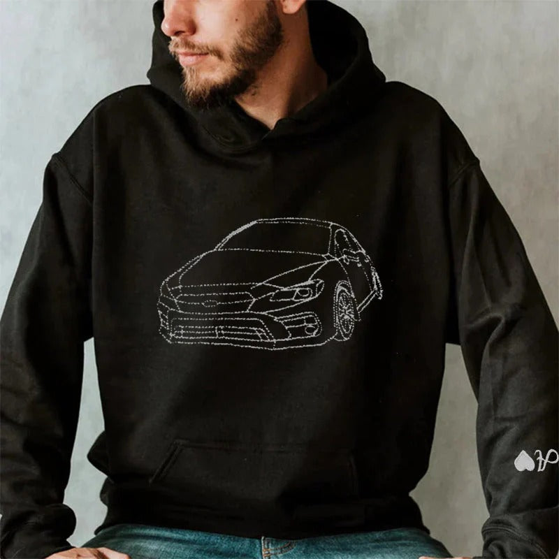 Personalisierter Autobezugener Sweatshirt – Bestickung nach Wahl, perfektes Geschenk für Fahrer