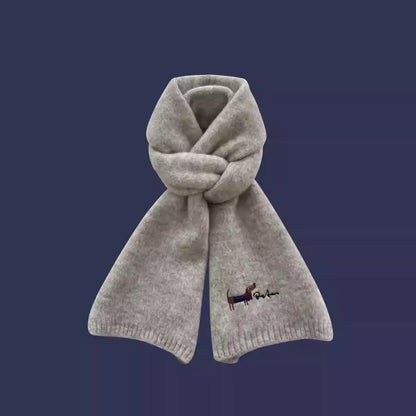 Bestickter Schal mit Haustierporträt, personalisierter Schal mit Haustiergesicht und -namen, Winterschal für Haustiere, Geschenk für Tierliebhaber, Erinnerung an das Haustier, Weihnachtsgeschenk