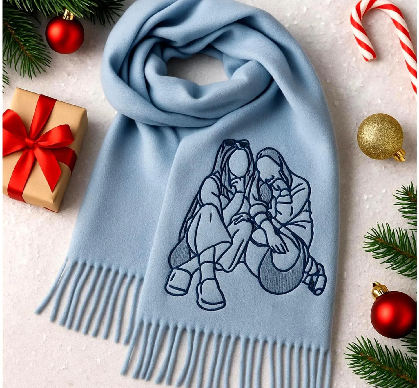 Wollschal mit Foto-Stickerei – Handgefertigtes Geschenk für Tierliebhaber & Familien