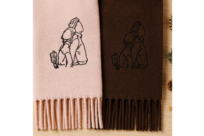 Wollschal mit Foto-Stickerei – Handgefertigtes Geschenk für Tierliebhaber & Familien