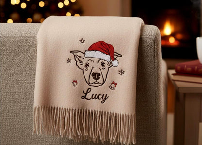 Personalisierter Schal mit Hund oder Katze – Einzigartiges Geschenk mit Stickerei