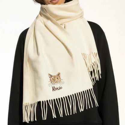 Personalisierter bestickter Hundeschal mit Weihnachts­motiv – Dein Foto auf luxuriösem Winter-Schal