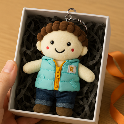 Personalisierter Plüschpuppen-Schlüsselanhänger mit Fotodruck – Einzigartige Weihnachtsgeschenke