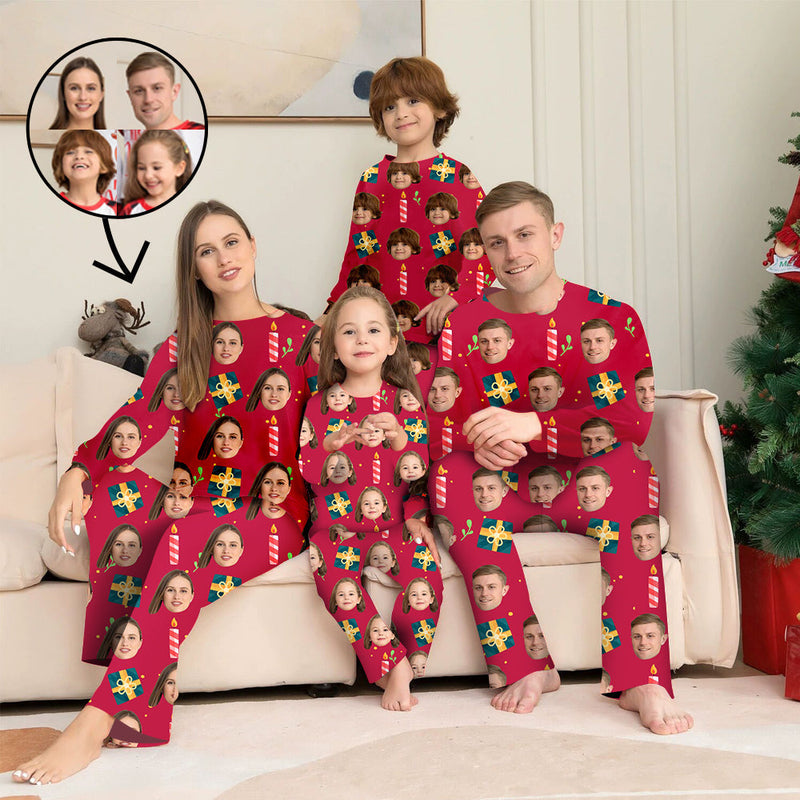 Benutzerdefinierte Foto-Pyjamas Familie passendes Set Weihnachten passende Nachtwäsche Personalisierte Pyjamas Weihnachtsgeschenk für Sie