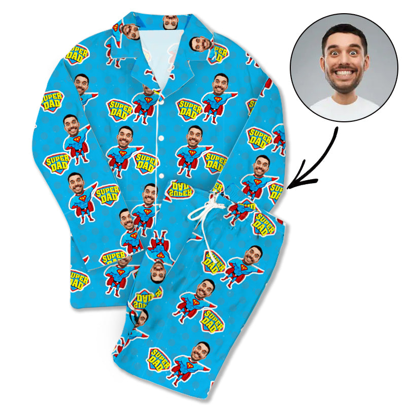 Custom Photo Pajamas Super Dad - Make Custom Gifts
