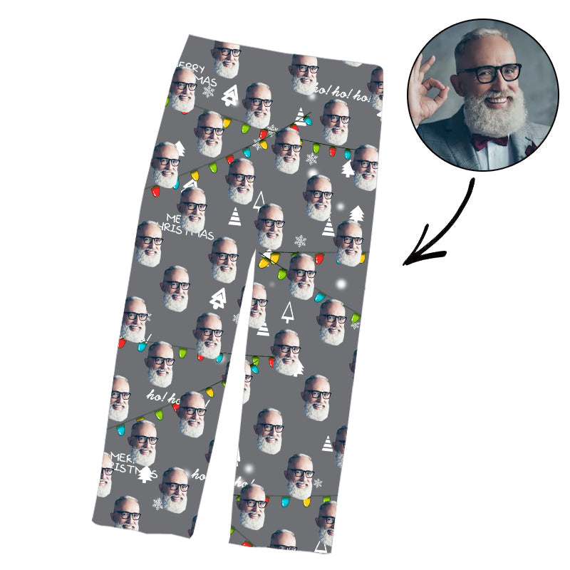 Vatertags-kundenspezifische Foto-Pyjama-Hosen-frohe Weihnachten