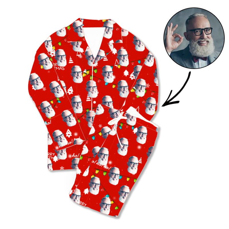 Kundenspezifische Foto-Pyjama-frohe Weihnachten des Vatertags