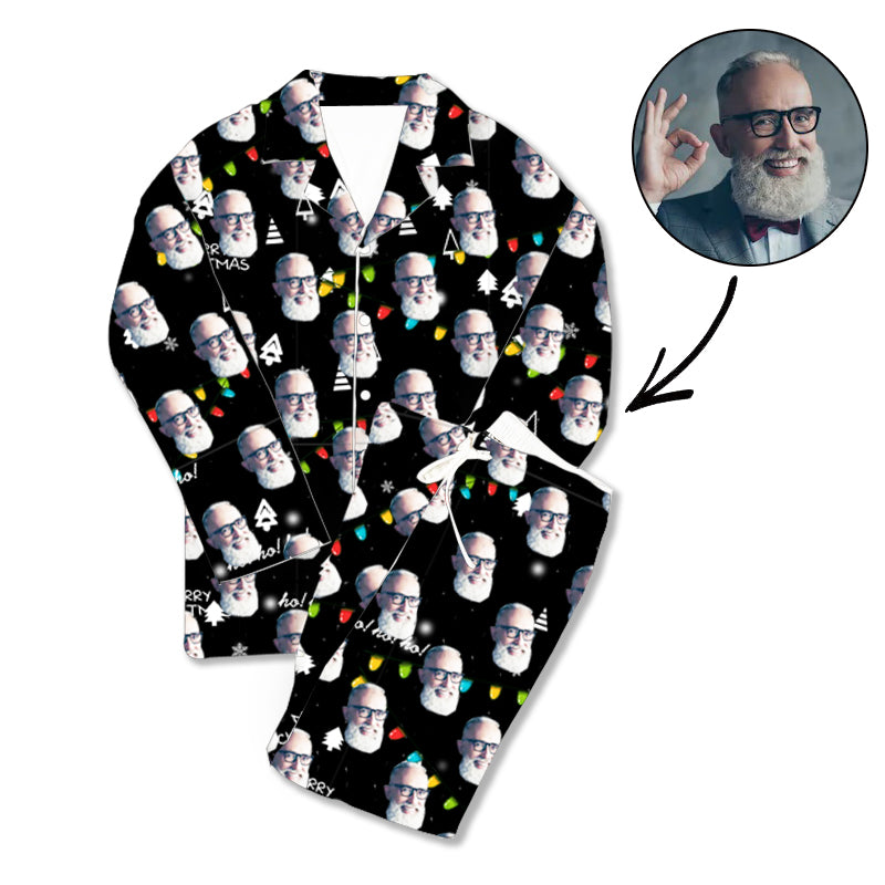 Kundenspezifische Foto-Pyjama-frohe Weihnachten des Vatertags