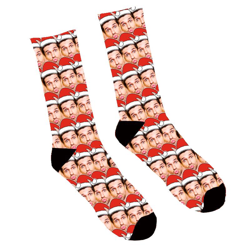 Custom Face Socks Santa Mash Christmas Socks - Make Custom Gifts
