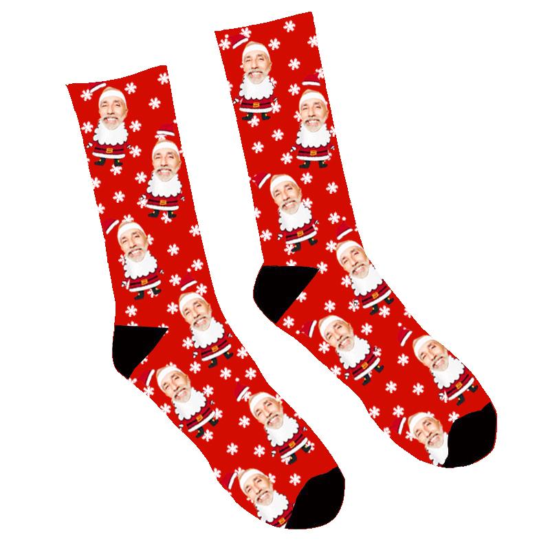 Custom Face Socks Santa Photo Socks - Make Custom Gifts