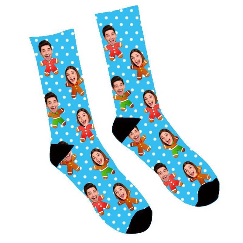 Custom Face Socks Gingerbread Me Socks - Make Custom Gifts