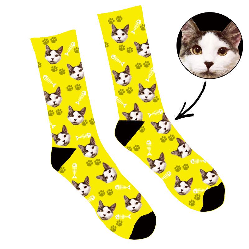 Custom Face Socks Your Cat On Socks - Make Custom Gifts