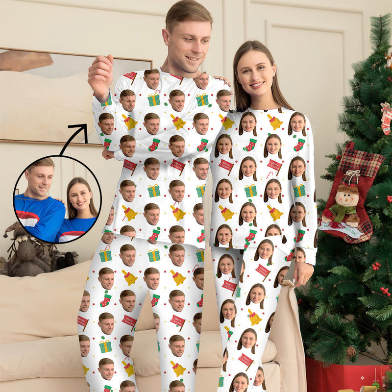 Benutzerdefinierte Foto-Pyjamas Familie passendes Set Weihnachten passende Nachtwäsche Personalisierte Pyjamas Frohe Weihnachten und Geschenke