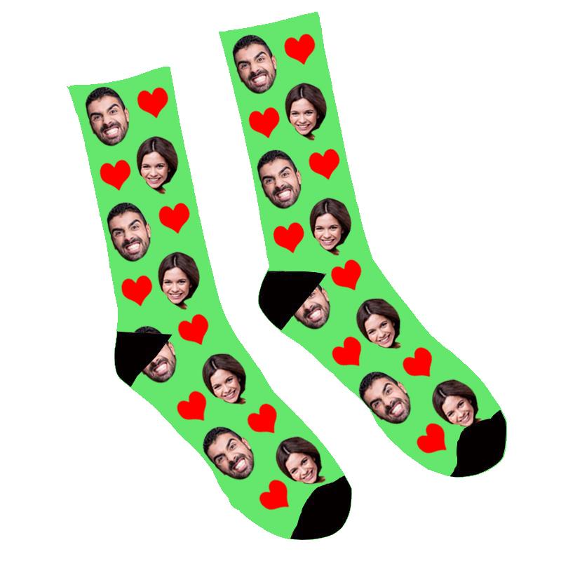 Custom Face Socks Heart - Make Custom Gifts