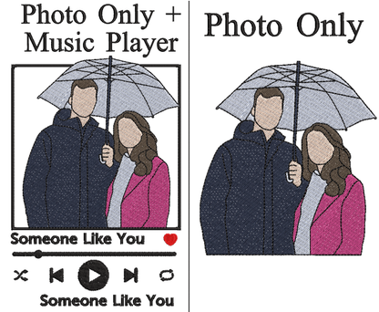Individuell besticktes Sweatshirt Portrait Musikspieler Paar Familiengeschenk