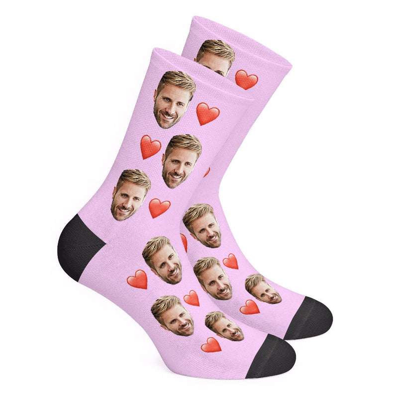 Custom Heart Face Socks Photo Socks 3 For 2 - Make Custom Gifts