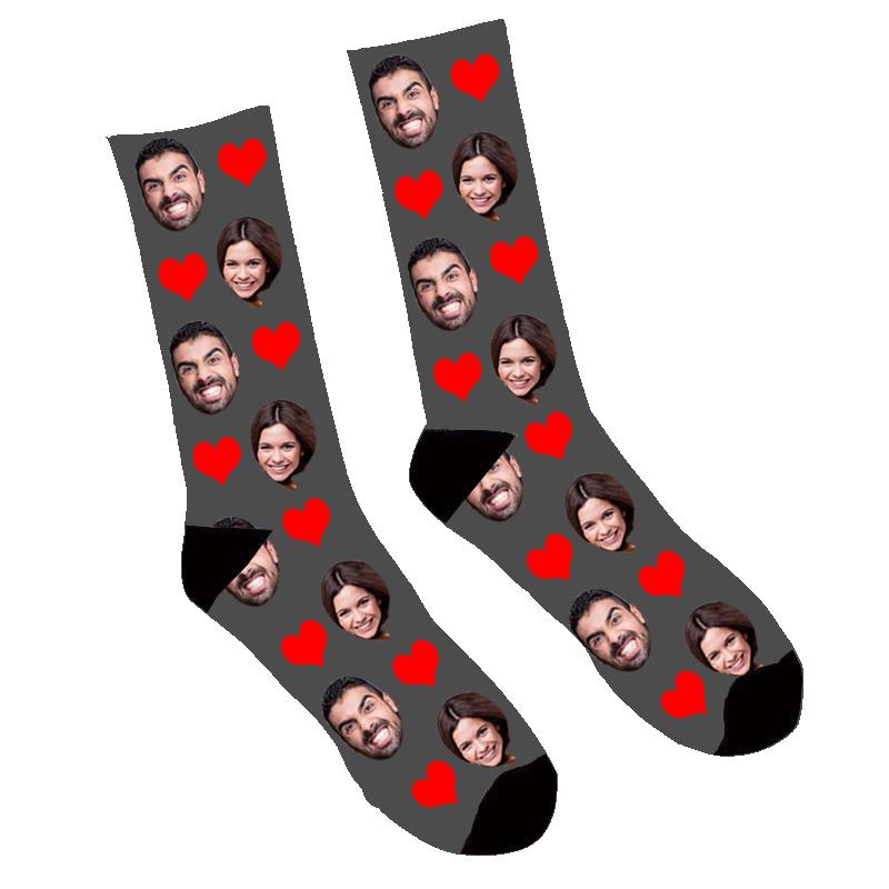 Custom Face Socks Heart - Make Custom Gifts