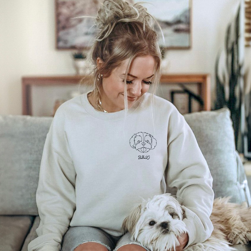 Geschenke für Haustierliebhaber, individuell besticktes Sweatshirt und Kapuzenpullover