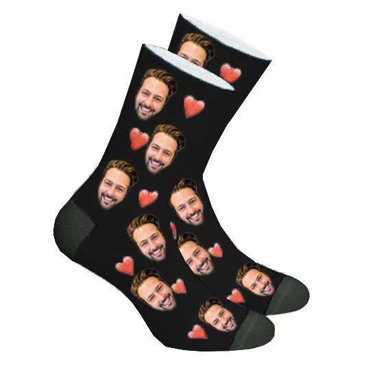 Custom Heart Face Socks Photo Socks 3 For 2 - Make Custom Gifts