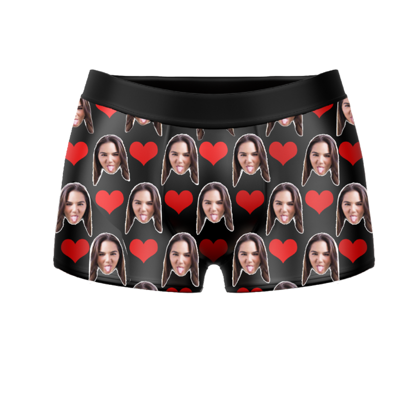 Custom Face Boxers - Heart Photo Boxer - Make Custom Gifts