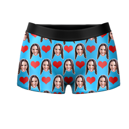 Custom Face Boxers - Heart Photo Boxer - Make Custom Gifts