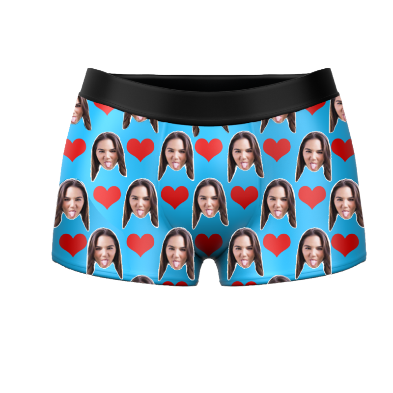 Custom Face Boxers - Heart Photo Boxer - Make Custom Gifts