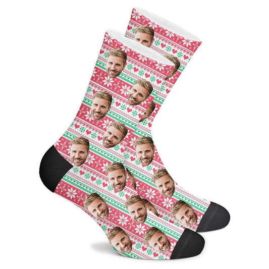 Custom¡°Knitted¡±Heart Socks - Make Custom Gifts