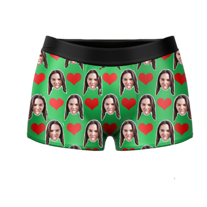 Custom Face Boxers - Heart Photo Boxer - Make Custom Gifts