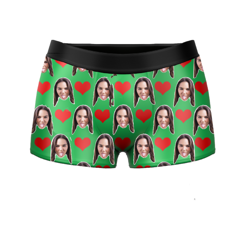 Custom Face Boxers - Heart Photo Boxer - Make Custom Gifts