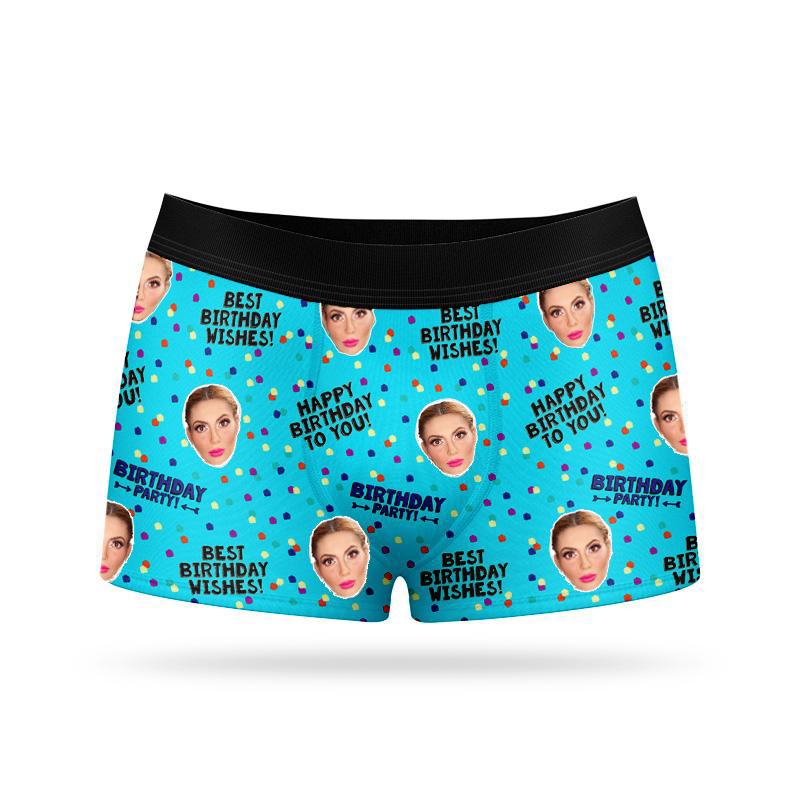 Custom Face Boxers - Happy Birthday - Make Custom Gifts