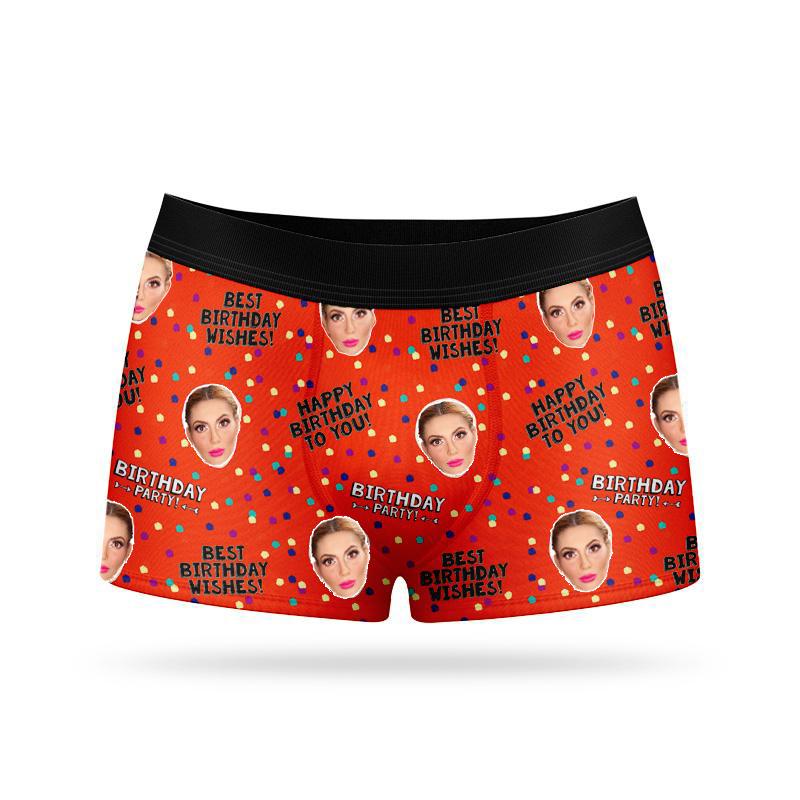 Custom Face Boxers - Happy Birthday - Make Custom Gifts