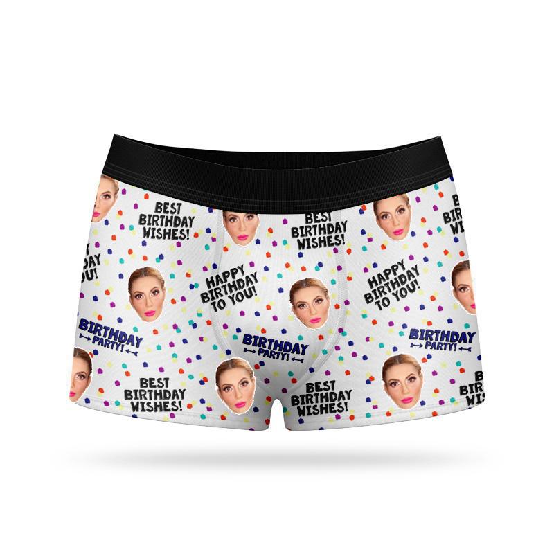 Custom Face Boxers - Happy Birthday - Make Custom Gifts