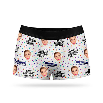 Custom Face Boxers - Happy Birthday - Make Custom Gifts