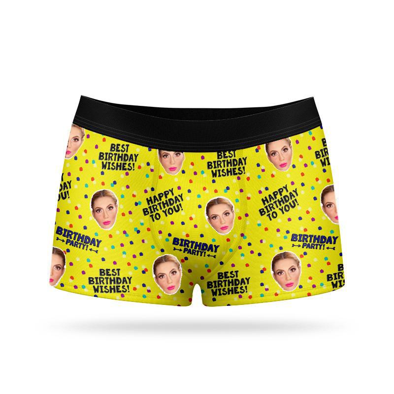 Custom Face Boxers - Happy Birthday - Make Custom Gifts