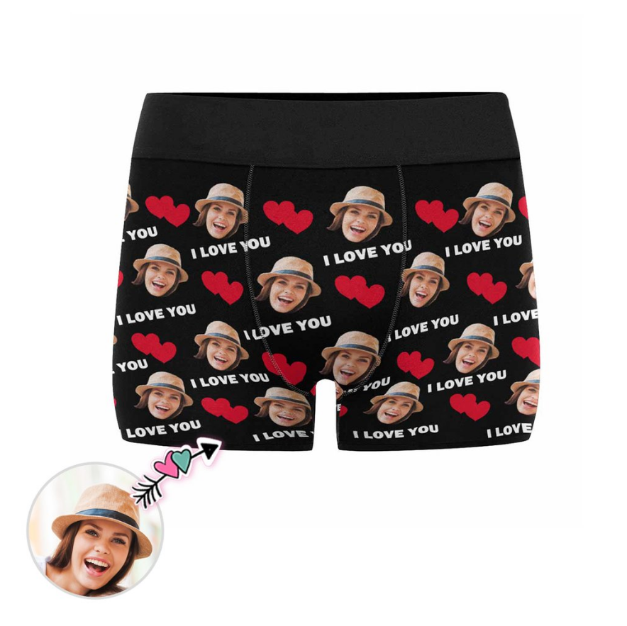 Custom Heart Love Face Boxers Photo Boxer - Make Custom Gifts