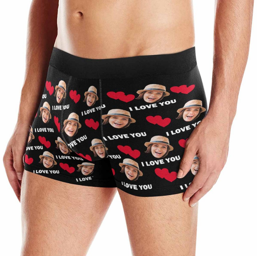 Custom Heart Love Face Boxers Photo Boxer - Make Custom Gifts