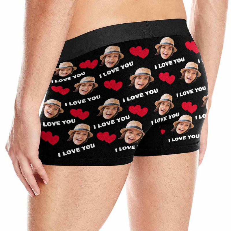 Custom Heart Love Face Boxers Photo Boxer - Make Custom Gifts