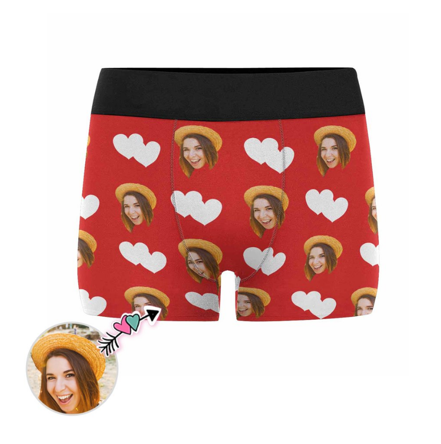 Custom Love Heart Face Boxers Photo Boxer - Make Custom Gifts