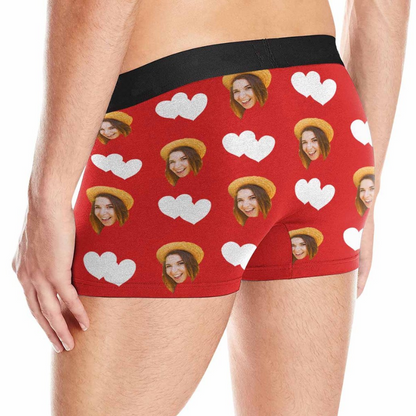 Custom Love Heart Face Boxers Photo Boxer - Make Custom Gifts