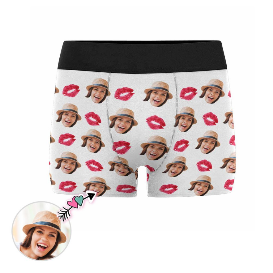 Custom Red Lip Face Boxers - Make Custom Gifts