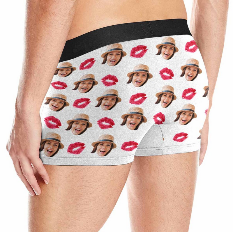 Custom Red Lip Face Boxers - Make Custom Gifts